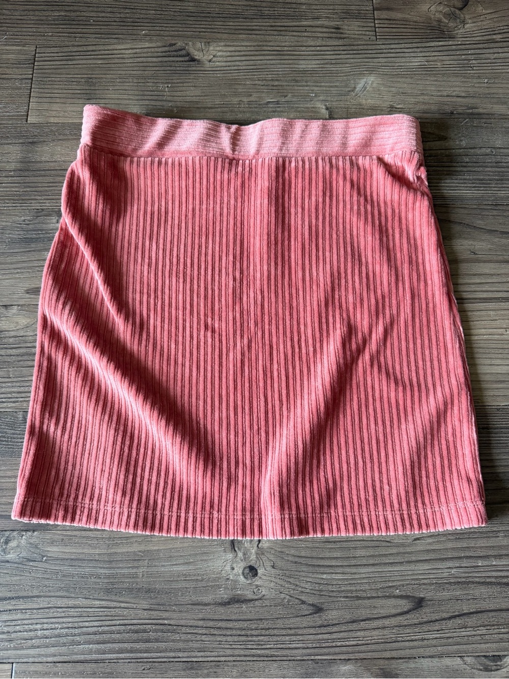 Double Zero Ribbed Pink Mini Skirt